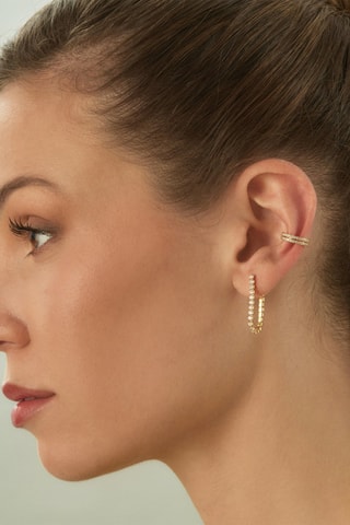 Earcuff Ophelia Prata banhada a ouro amarelo e zircões