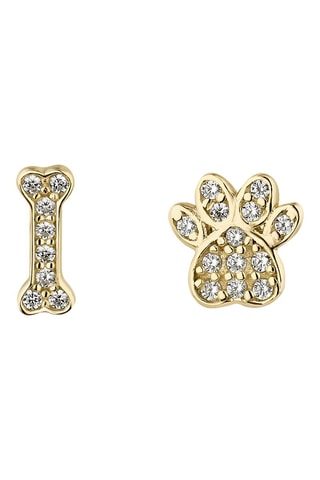 Boucles d'oreilles asymétriques Argent plaqué or jaune