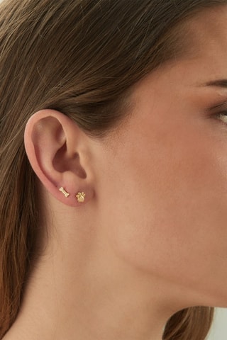 Boucles d'oreilles asymétriques Argent plaqué or jaune