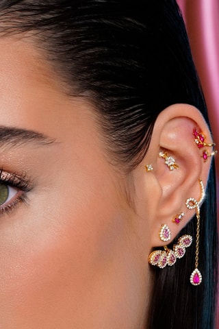 Brincos Zoa 
Prata banhada a ouro amarelo e zircões