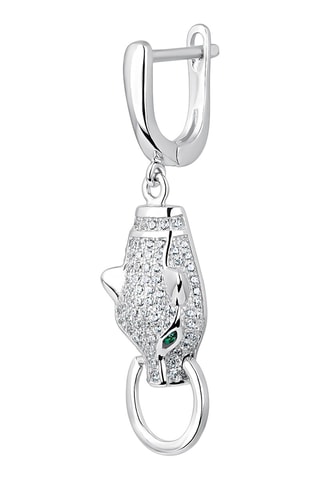 Brincos The Panter Prata e zircões