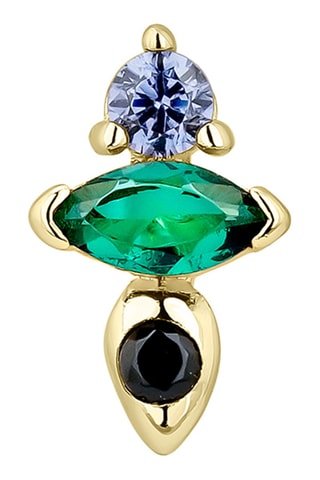 Piercing Adaya Prata banhada a ouro amarelo e tanzanite