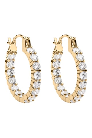 Créoles Argent plaqué or jaune et zircons