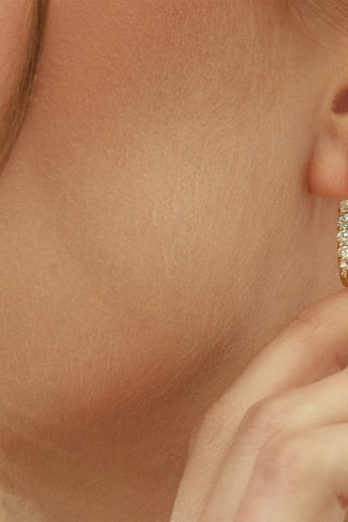 Créoles Argent plaqué or jaune et zircons