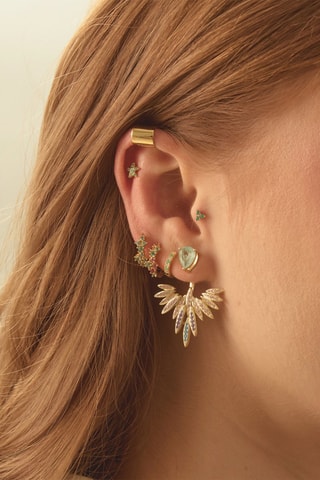 Argola Asmara - Prata banhada a ouro amarelo e zircões