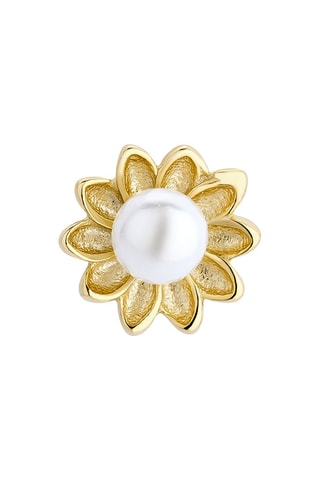Brinco Flower Pearl Prata banhada a ouro amarelo