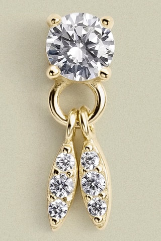 Brinco Argel - Prata banhada a ouro amarelo e zircões