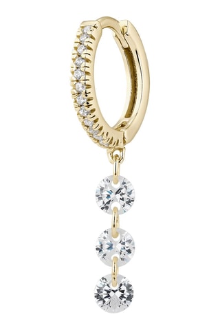 Boucle d'oreille Sabah - Argent plaqué or jaune et zircons