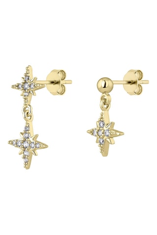 Boucles d'oreilles asymétriques Flare Star - Argent plaqué or jaune