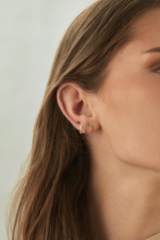 Brincos - 
Prata banhada a ouro amarelo e zircões