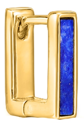 Brinco Prata folheada a ouro amarelo e lápis-lazúli