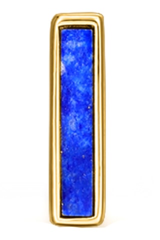 Brinco Prata folheada a ouro amarelo e lápis-lazúli