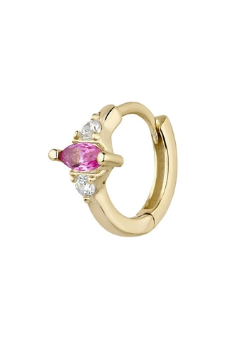 Boucle d'oreille Leena Argent plaqué or jaune et zircons