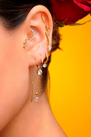 Brinco - 
Prata esterlina banhada a ouro fino amarelo