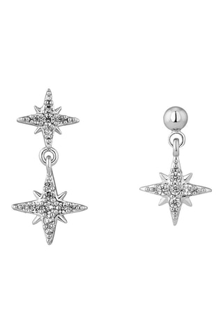 Boucles d'oreilles asymétriques Flare Star - Argent