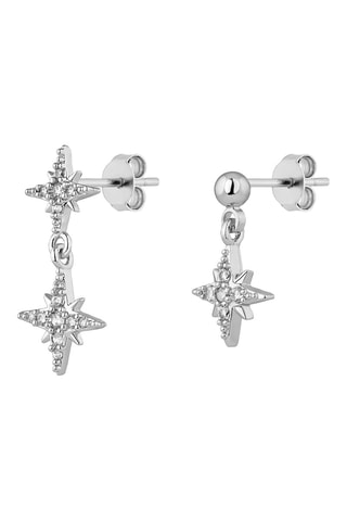 Boucles d'oreilles asymétriques Flare Star - Argent