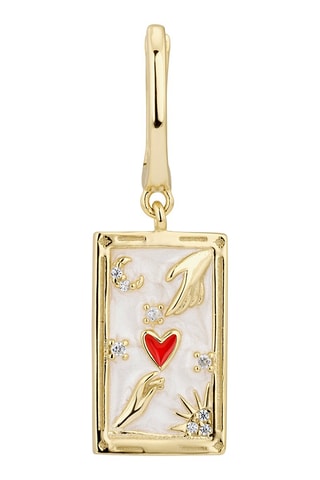 Brincos Tarot Los Amantes - Prata banhada a ouro amarelo