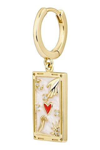 Brincos Tarot Los Amantes - Prata banhada a ouro amarelo