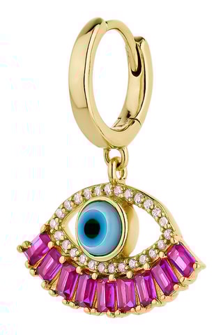 Brinco Greek Evil's Eye 
Prata banhada a ouro amarelo e zircões