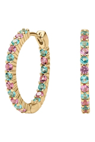 Argolas Prata banhada a ouro amarelo e zircões