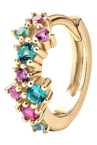 Argola Prata banhada a ouro amarelo e zircões