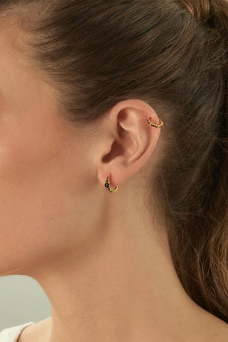 Boucle d'oreille Keila - Argent plaqué or jaune et zircons