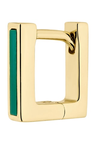 Argolas Ceilan - 
Prata folheada a ouro amarelo e malaquita