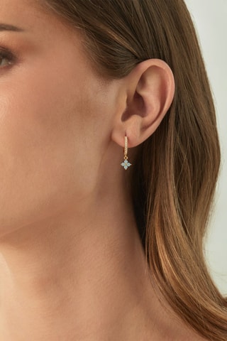 Brincos Celeste Prata banhada a ouro amarelo