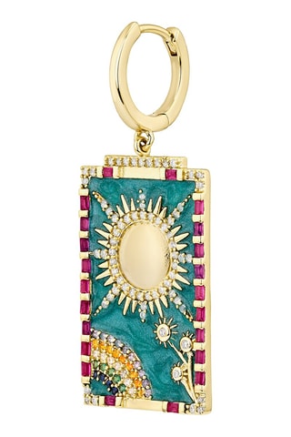 Brincos Tarot El Sol Prata banhada a ouro amarelo