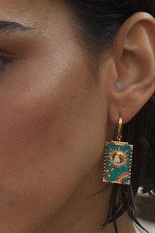 Brincos Tarot El Sol Prata banhada a ouro amarelo