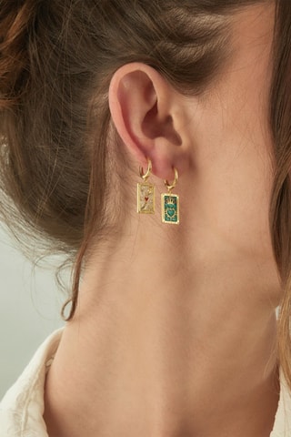 Brincos Tarot La Empresa - Prata banhada a ouro amarelo