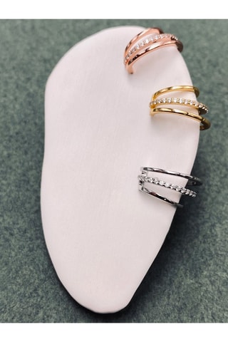 Earcuff Prata banhada a ouro amarelo