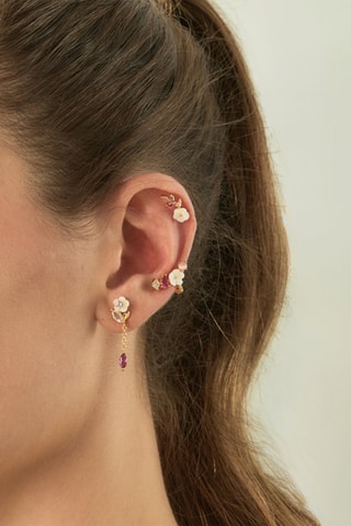 Brincos - Prata banhada a ouro amarelo e madrepérola