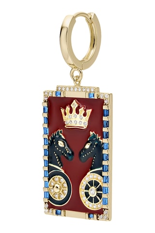 Piercing Cartas Tarot El Carro - Prata banhada a ouro amarelo