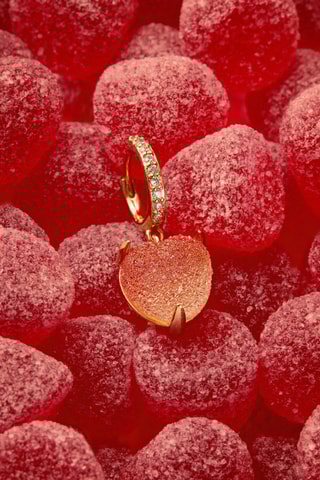 Piercing Aro Rainbow Heart - Prata banhada a ouro amarelo