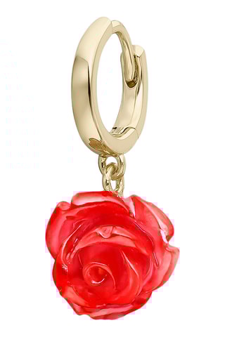 Piercing Red Rose - Prata banhada a ouro amarelo