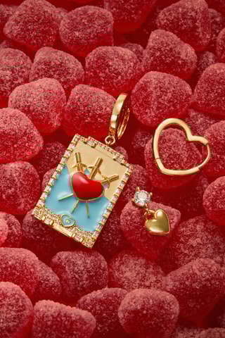 Piercing Bright Heart - Prata banhada a ouro amarelo