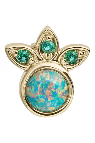 Piercing Aris - Prata banhada a ouro amarelo, espinelas e opala