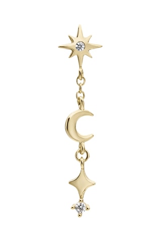 Piercing Mahina - Prata banhada a ouro amarelo