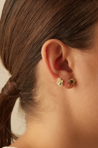 Piercing Hamsa Luck - Prata banhada a ouro amarelo