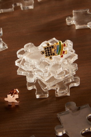 Piercing Soul Puzzle “The Creative Free Soul” - Prata banhada a ouro amarelo