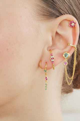 Piercing Gold Maysoon - Prata banhada a ouro amarelo e corindos