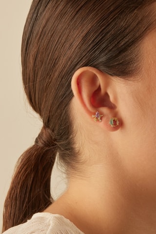 Brincos Madagascar - Prata banhada a ouro amarelo