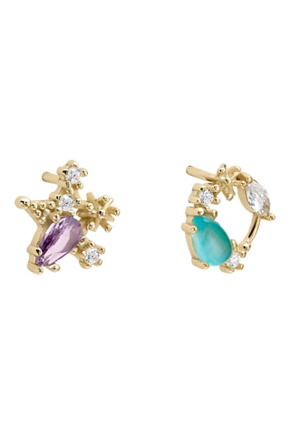 Brincos Madagascar - Prata banhada a ouro amarelo