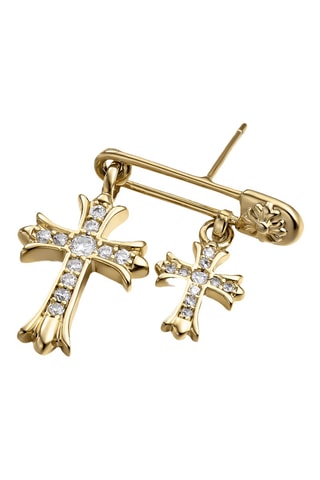 Piercing Pin & Cross - Prata banhada a ouro amarelo