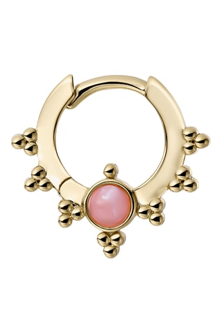 Piercing Daith - Prata banhada a ouro amarelo e quartzo