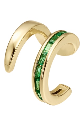 Earcuff Sabah - Prata banhada a ouro amarelo e espinelas