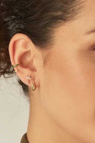 Earcuff Sabah - Prata banhada a ouro amarelo e espinelas