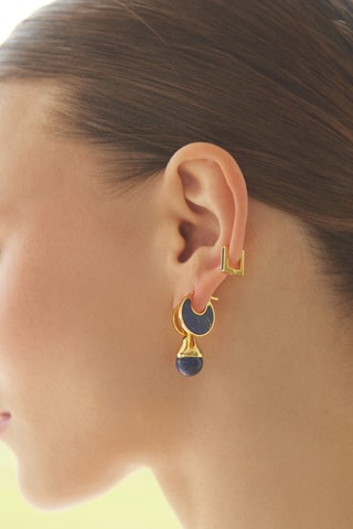 Piercing Schia - Prata banhada a ouro amarelo e lápis-lazúli