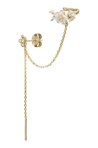 Piercing Lilium - Prata banhada a ouro amarelo, madrepérola e diamante